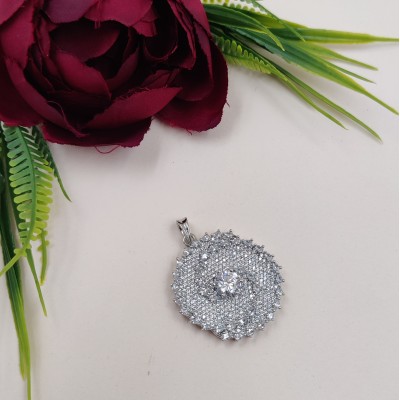 Gleaming White Stone American Diamond Locket Set 